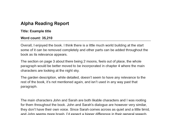 alpha read a sample up to 3,000 words